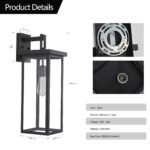 1 Set Farmhouse 1-Light Outdoor Wall Sconce – Black Exterior Lantern for Porch or Front Door