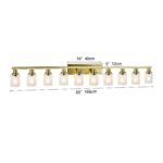 10 Light Gold Bathroom Vanity Light Fixture, Modern Wall Sconce with Clear Glass - Image 6