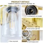 10 Light Gold Bathroom Vanity Light Fixture, Modern Wall Sconce with Clear Glass - Image 5