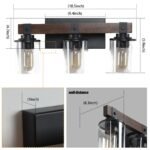 3 Light Vanity Light, Modern Matte Black Bathroom Wall Fixture with Clear Glass Shades - Image 5