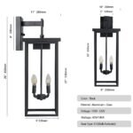 4-Light 25.6 Outdoor Wall Sconce – Black Waterproof Porch Light Fixture
