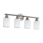 4-Light Brushed Nickel Vanity Sconce – Modern Bathroom Wall Lamp with Frosted Glass