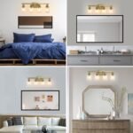 4 Light Gold Vanity Light with Clear Glass Shades, E26 Bulb Compatible Bathroom Fixture - Image 3