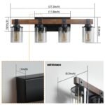 4 Light Vanity Light Farmhouse Bathroom Wall Fixture With Clear Glass Shades - Image 5