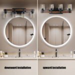 4 Light Vanity Light Farmhouse Bathroom Wall Fixture With Clear Glass Shades - Image 2