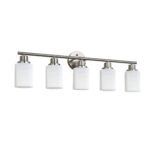 5-Light Brushed Nickel Vanity Light – Modern Bathroom Wall Lamp (No Bulbs Included)