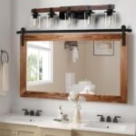 5 Light Vanity Light, Rustic Farmhouse Bathroom Wall Lamp With Clear Glass - Image 2
