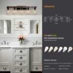 5 Light Vanity Light, Rustic Farmhouse Bathroom Wall Lamp With Clear Glass - Image 6
