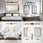 6-Light Vanity Light – Modern Black Bathroom Wall Fixture with Frosted Glass Shades - Image 4