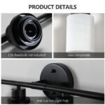 8-Light Vanity Wall Light – Matte Black Bathroom Fixture with Frosted Glass Shades - Image 5