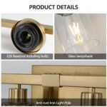 Brushed Gold Vanity Light, Contemporary Bathroom Fixture with 6 Lights - Image 5