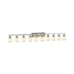 Chrome Vanity Light – Modern Bathroom Wall Fixture with Clear Glass Shades