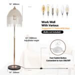 Crystal Floor Lamp – Elegant Waterfall Style with Marble Textured Base, 3-Light Standing Lamp - Image 6