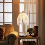 Crystal Table Lamp, 19-Inch Vintage Waterfall Style with Marble Base for Bedroom or Living Room - Image 3
