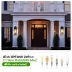 Farmhouse 2-Light Outdoor Wall Light – 21.7 Black Sconce with Dusk to Dawn Sensor