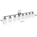 Modern 8-Light Vanity Light, Brushed Nickel Finish with Frosted Glass for Bathroom Mirror - Image 7