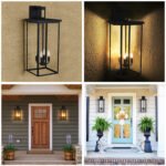 Outdoor Wall Sconce – 29.5 Black 4-Light Waterproof Lighting Fixture with Clear Glass