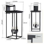 Outdoor Wall Sconce – 29.5 Black 4-Light Waterproof Lighting Fixture with Clear Glass