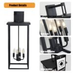Outdoor Wall Sconce – 29.5 Black 4-Light Waterproof Lighting Fixture with Clear Glass