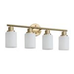 Over Mirror Vanity Light – 4-Light Brushed Gold Bathroom Wall Fixture