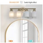 Over Mirror Vanity Light – 4-Light Brushed Gold Bathroom Wall Fixture - Image 5