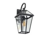 Retro Style Outdoor Wall Light - Black Lantern Farmhouse Exterior Wall Sconce