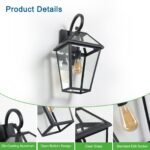 Retro Style Outdoor Wall Light - Black Lantern Farmhouse Exterior Wall Sconce