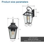 Retro Style Outdoor Wall Light - Black Lantern Farmhouse Exterior Wall Sconce