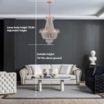Luxury Gold Crystal Chandelier – 10-Light Large Modern K9 Crystal Pendant (22 Wide)
