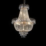 Luxury Gold Crystal Chandelier – 10-Light Large Modern K9 Crystal Pendant (22 Wide)