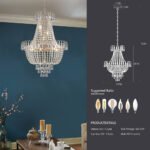 Luxury Gold Crystal Chandelier – 10-Light Large Modern K9 Crystal Pendant (22 Wide)