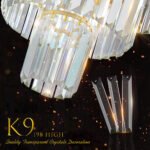 Luxury Gold Crystal Chandelier – 12-Light Round 4-Tier Pendant Light