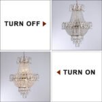 Luxury Gold Crystal Chandelier – 7-Light Modern Round K9 Crystal Pendant Light Fixture (17 Wide)