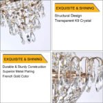 Luxury Gold Crystal Chandelier – 7-Light Modern Round K9 Crystal Pendant Light Fixture (17 Wide)