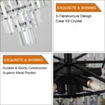 Sunpez 19.7 Modern 5-Tier K9 Crystal Chandeliers – 10-Light Luxury Flush Mount Ceiling Fixture